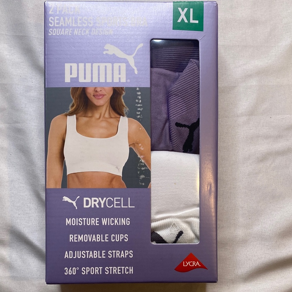 Puma Purple and White‎ Sports Bras Size XL